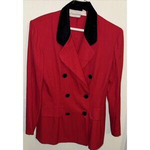 Vintage Gatos red black women's jacket made in USA size 10 buttons double breast